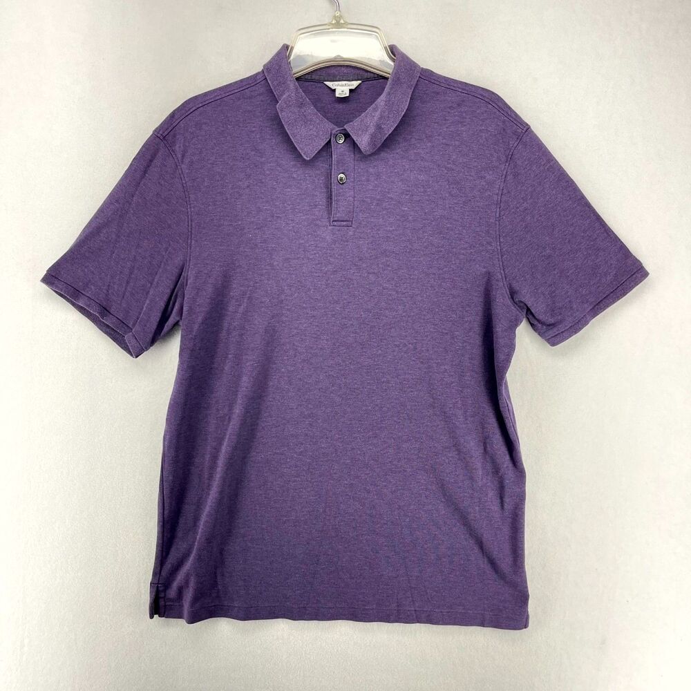Calvin Klein Cotton Dark Purple Short Sleeve Polo Mens Size M
